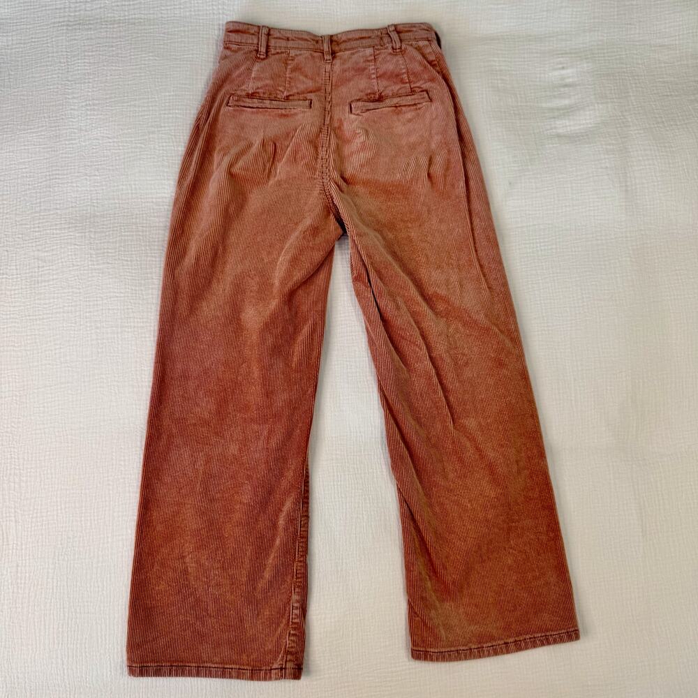 Pilcro Corduroy High Rise Cropped Wide Leg Pants Dusty Rose Orange Women’s 24 - Picture 10 of 15